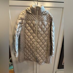 Michael Kors Quilted down Hooded long Jacket - Gray XL